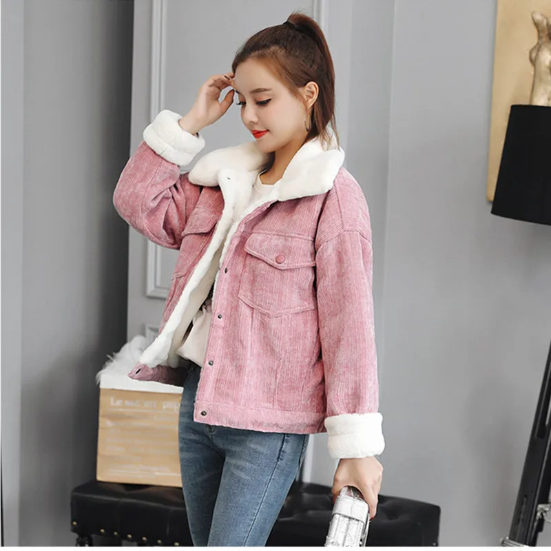 

Cotton coat Short coat female Autumn Winter clothing New lambswool womens Coat Long sleeve Thicken Tops Korea Ladies jacket 2066