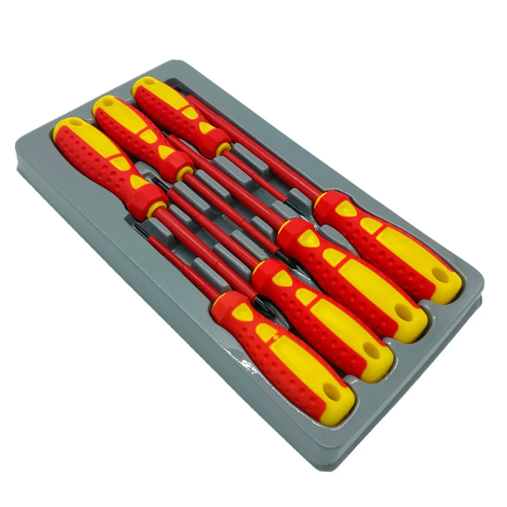 Julydream 7 шт. набор изолированных отверток CR-V Высокое напряжение 1000 в Магнитная шлицевая отвертка рhillips Прочные ручные инструменты