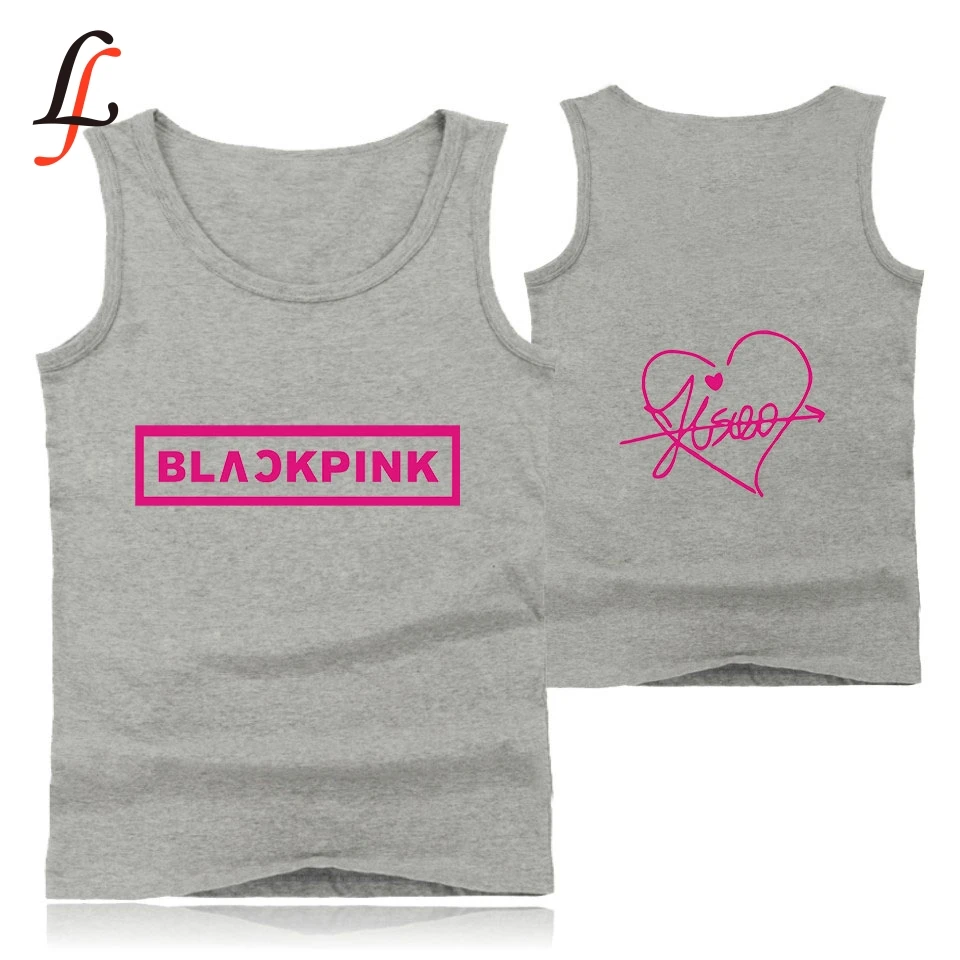 Повседневное майка на бретельках жилет Blackpink печати Бодибилдинг Gymclothing летняя майка с бретелями мужской фитнес Для мужчин/Для женщин BAMBAM