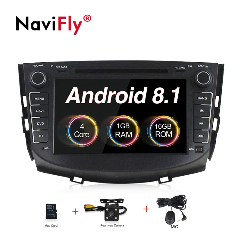 NaviFly Android 8,1 Автомагнитола gps для Lifan X60 с dvd Мультимедиа Стерео плеером 8 дюймов 2 din головное устройство 1080P HD 2 Din wifi FM - Цвет: car dvd camera