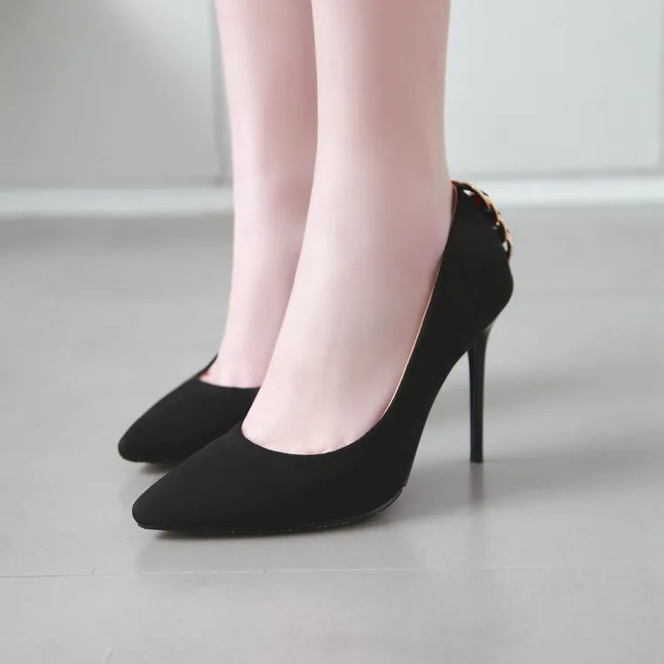 

Big Size 11 12 13 14 15 Ladies high heels women shoes woman pumps Metal decoration High-heeled single shoes