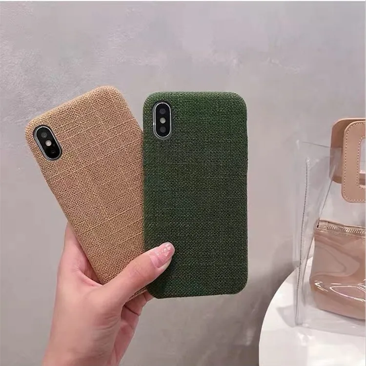OTO-ALTER Simple woolen linen solid color autumn and winter case for iphone X/XS/XR/XSMAX/7/8/7plus/8plus/6/6s |