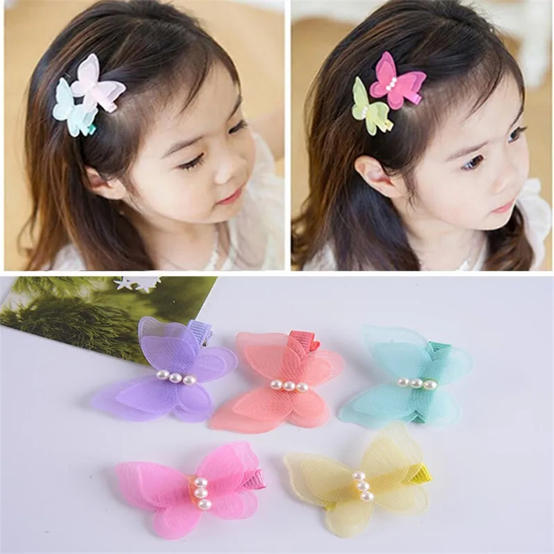 8 Pcs/lot Candy Color Bow Butterfly Hair Clips Girls' Hair Grips Kids ...