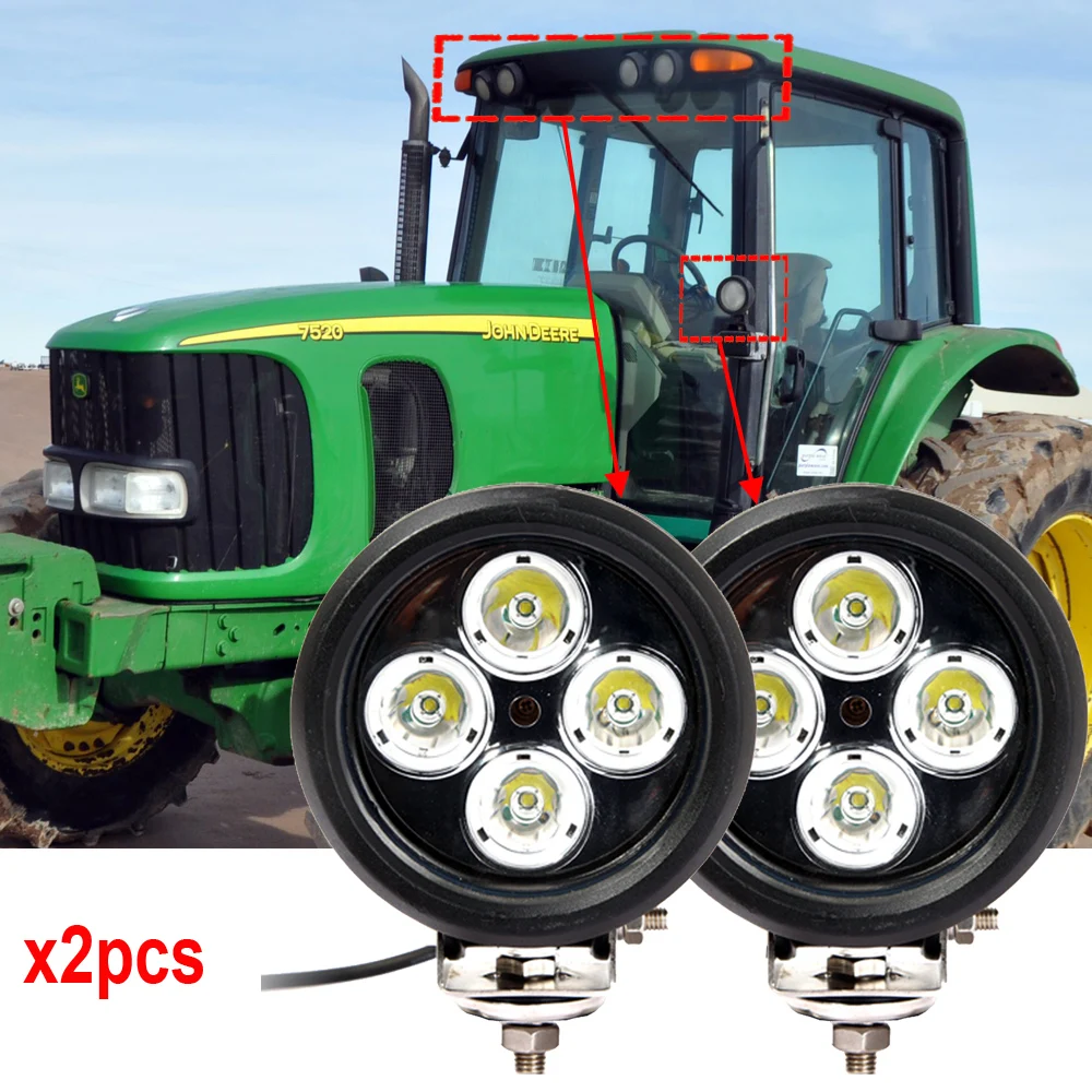 

JD OEM Part Numbers RE19079 AR85260 RE12718 Round 4.7inch 40W Spot lights 12V 24V Led agriculture lights for Tractors x2