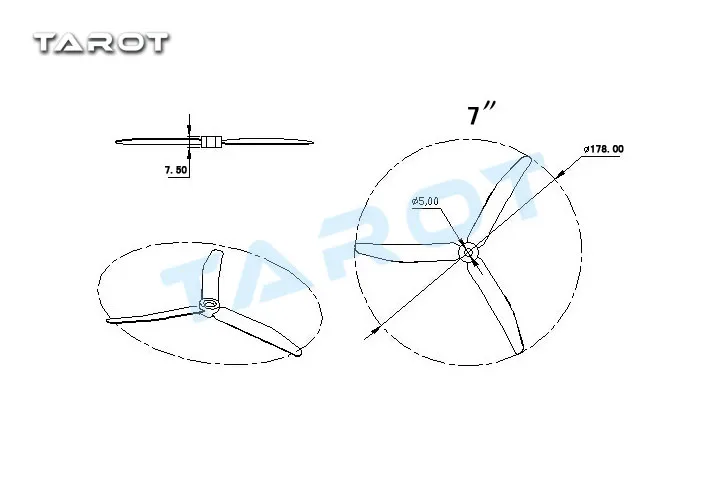 1 пара пластиковый пропеллеры для мультикоптера TL300E18 7 дюймов CW/CCW FPV F16509 F16513|ccw