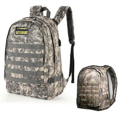 

WANGKA Lisse PUBG Games Three-level package backpacks Camouflage Zipper waterproof backpacks for outdoor travel 20-35 L capacity