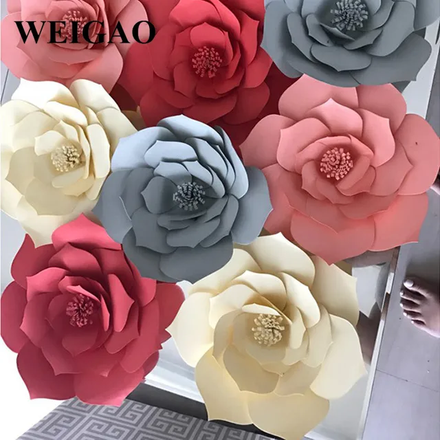 WEIGAO 1 Pcs 30 centimetri di Carta Fiori Artificiali Rosa Fiori FAI DA TE Artig WEIGAO 1 Pcs 30 centimetri di Carta Fiori Artificiali Rosa Fiori FAI DA TE Artig