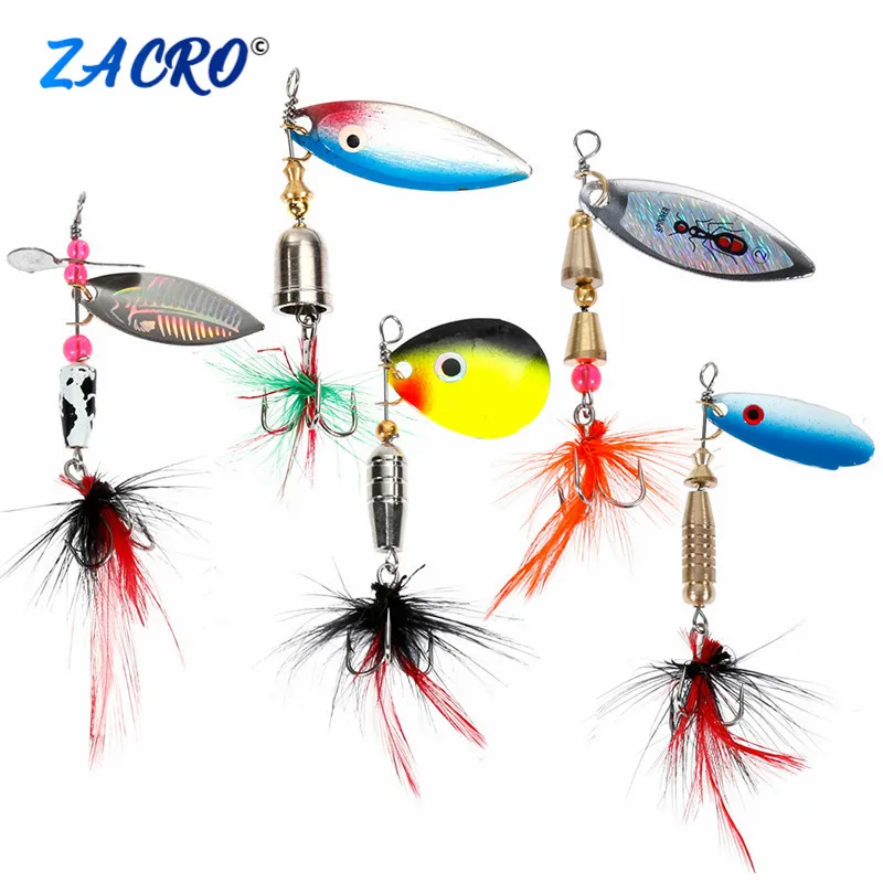 

Peche Spinner Fishing Lures Wobblers CrankBaits Jig Shone Metal Sequin Trout Spoon With Feather Hooks for Carp Fishing Pesca