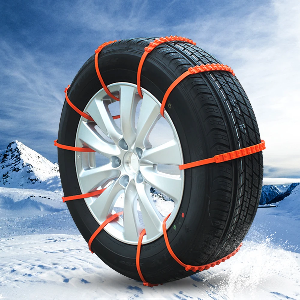 

CARBOLE 10Pcs Anti-Skid Chains Snow Chains Universal Emergency Anti-Slip Tire Belting Straps Cable Traction Wire for Car/SUV