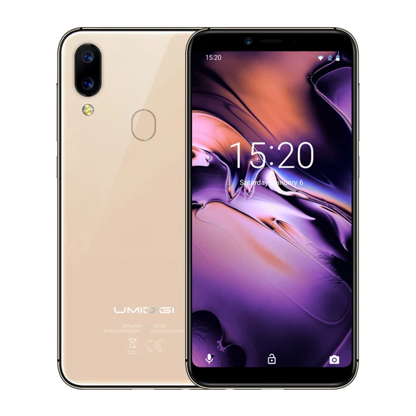 UMIDIGI A3 Pro глобальная лента Android 8,1 5," 19:9 полноэкранный смартфон, 3 Гб оперативной памяти, 32 Гб встроенной памяти, Quad core 12MP 5MP Face ID Dual core 4 аппарат не привязан к оператору сотовой связи для мобильного телефона - Цвет: Gold