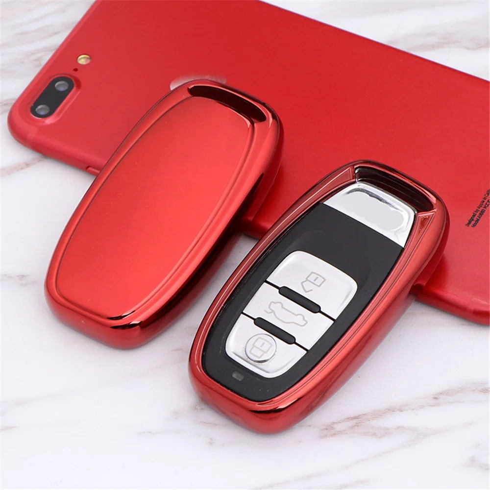 CHSKY TPU For Audi key cover For Audi A4 A5 A6 A7 Q5 Q7 S5 s6 Keyring