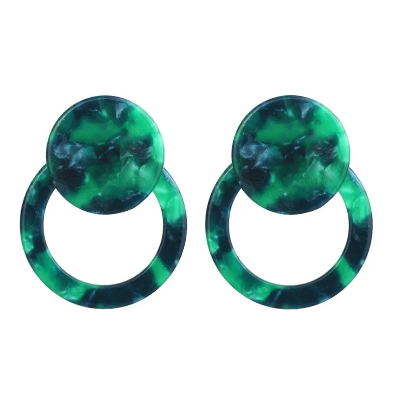 

LUSION Korean Plate Circle Stud Earring for women girls Creative Geometric statement earring Hanging fashion jewelry 2019 New