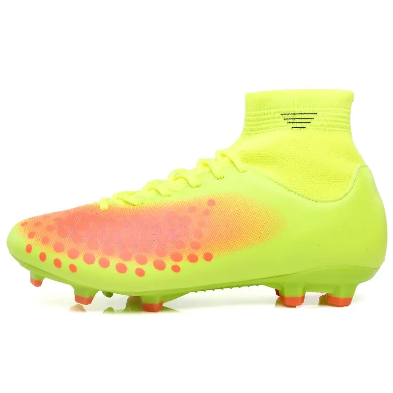MAULTBY Men s Orange Yellow High Ankle AG Sole Outdoor Cleats font b Football b font