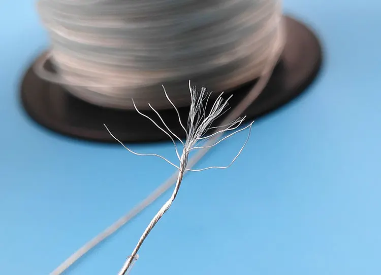 

pure silver wire core PE insulation OD: 1mm 19 cores * 0.08mm 6meters