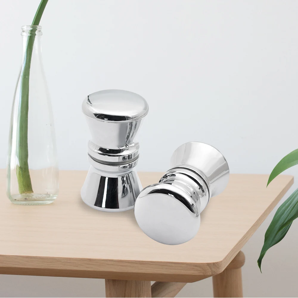 Maçaneta de Porta de Vidro Deslizante Redonda com Abertura Única de 3.5cm Porta Cromada Abs para Chuveiro Acessório de Cabine Peças de Banheiro