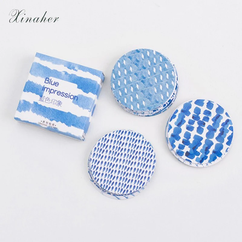 XINAHER, 45 шт./лот, мини, синяя, импрессия, мини-бумажная наклейка, посылка, сделай сам, дневник, украшение, наклейка, альбом, скрапбукинг