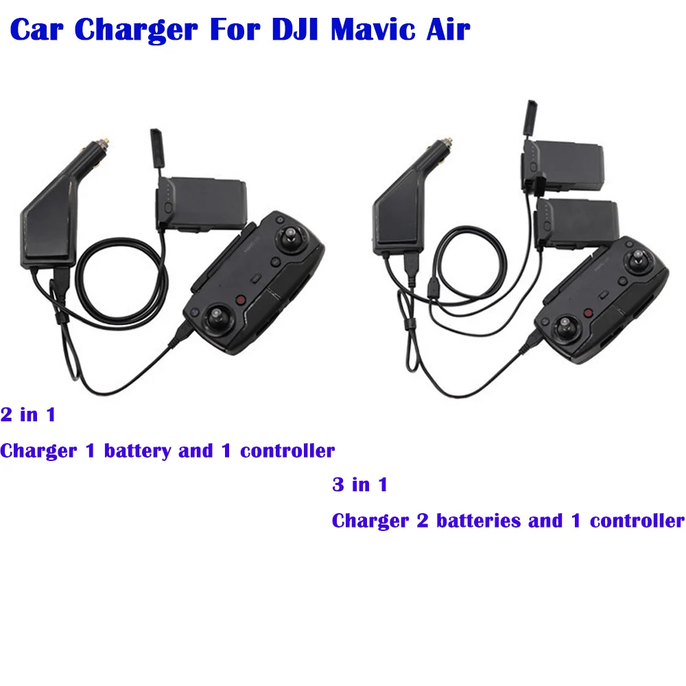 Автомобильное зарядное устройство для DJI Mavic Air drone интеллектуальное зарядное устройство для аккумулятора Mavic Air автомобильный разъем USB адаптер мульти зарядное устройство