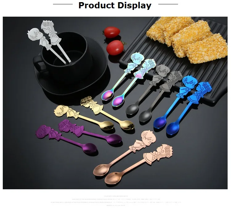 Hot 2Pcs/Set Stainless Steel Couple Coffee Spoon Dessert Ice Cream Stirring Tea Tableware Kitchen Wedding Supplies | Дом и сад