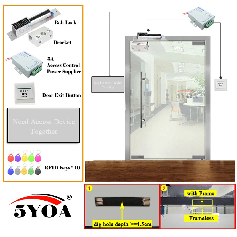 

Access Control System RFID Fingerprint Smart Door Lock Safe Kit Electronic Gate Opener Home Garage Digital Set Eletric Magnetic