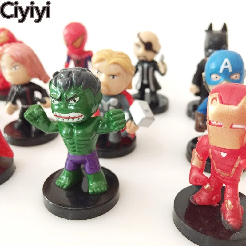 12 шт./партия милая фигурка Мстителей Marvel's модель коллекция Juguetes детская