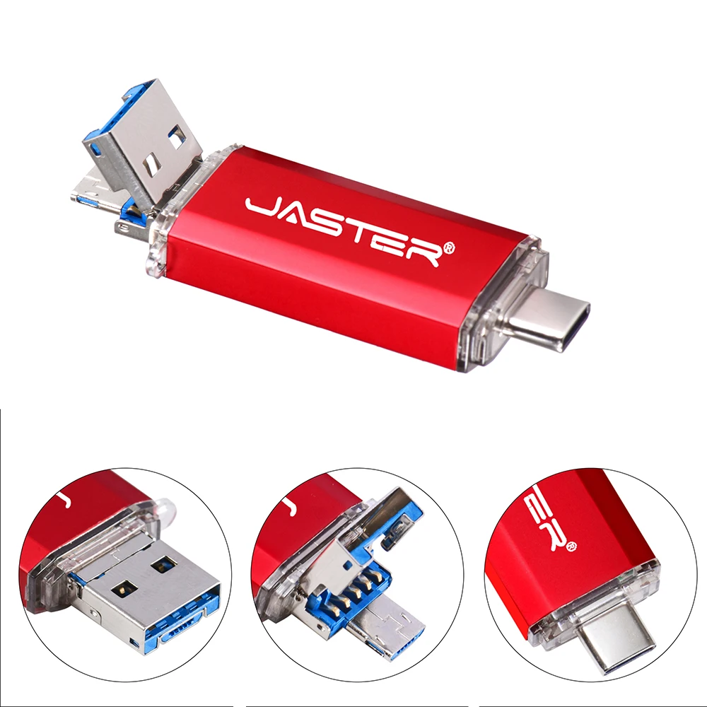 JASTER usb3.0 3 в 1 цветной OTG USB флеш-накопитель 16 ГБ 32 ГБ Флешка 4 Гб 6 ГБ 64 Гб U диск USB флеш-накопитель для ПК/телефона Android