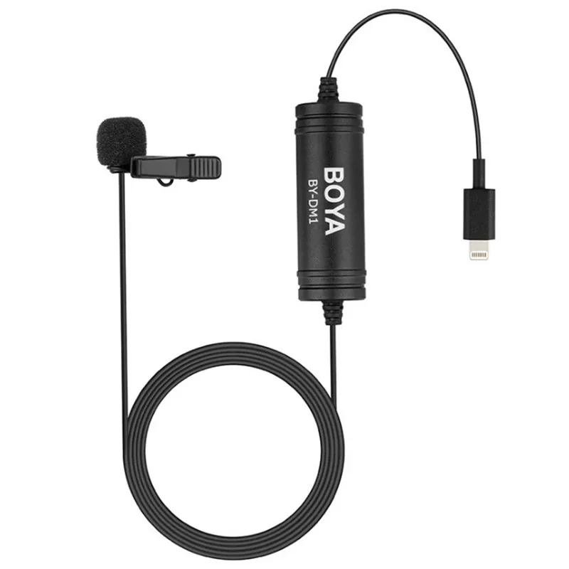 

BOYA BY-DM1 Lavalier Microphone Clip-on Mic w IOS Interface Plug for iPhone X 8 7 Plus iPad Pro Mini 4 2 Air 2 iPOD TOUCH