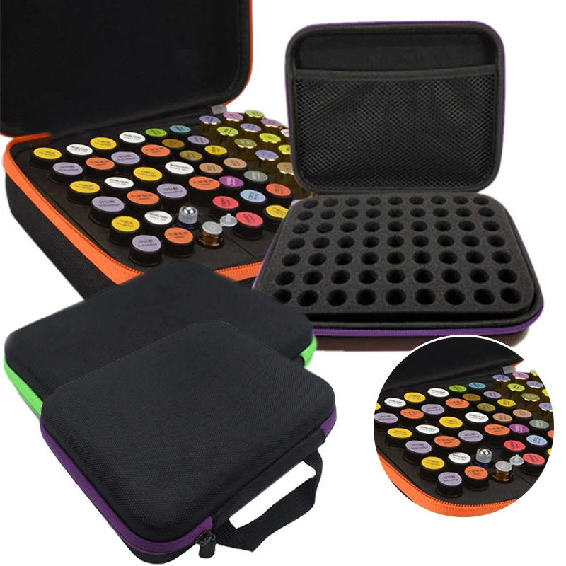 Mayitr 63 المقصورات زيت طبيعي حقيبة التخزين المحمولة السفر زيت طبيعي المنظم النساء العطور النفط جمع حالة