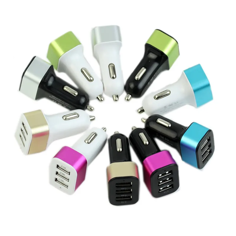 Автомобильное зарядное устройство адаптер 3 USB порты 5.1A для iPhone6 5S Samsung Note4 S5 HTC LG|car