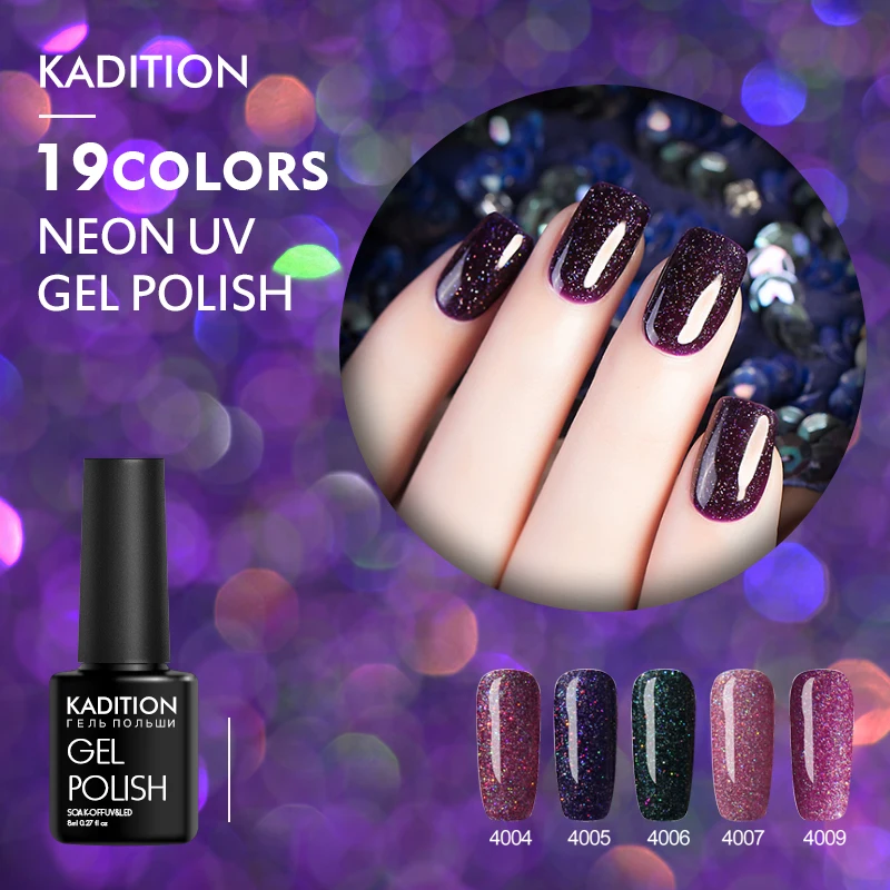Kadition 8 мл длительный звездное небо лак гель Лаки Soak Off UV Гель для ногтей LED лампа