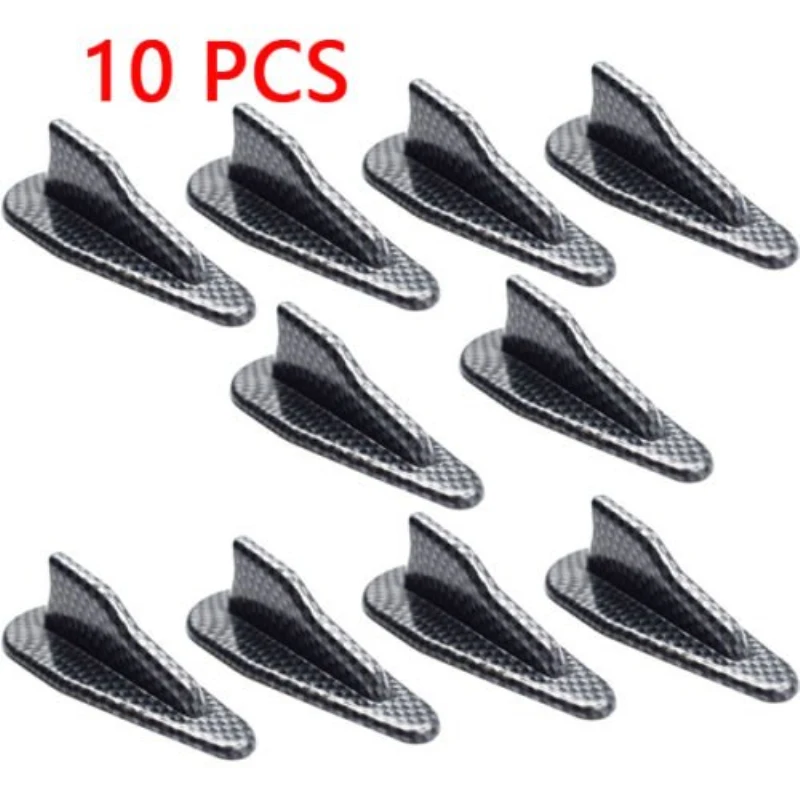 10Pcs Universal PU Rear Roof Shark Fins Spoiler Wing Kit Car Roof