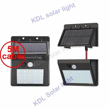 

30 led 500lm solar light split mount pIR motion 3 senser LemonBest Leds Garden Le IP new 2018 ar 5M cable street wall lamp for