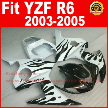 

Motor parts for YAMAHA R6 fairing kits 2003 2004 2005 white black YZF R6 fairing 03 04 05 body kit 3615