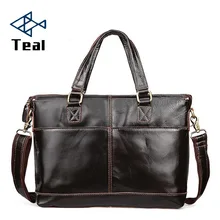 Мужской портфель из натуральной кожи, деловой винтажный высококачественный кожаный портфель, брендовая дизайнерская сумка
