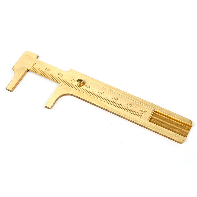 0 80mm Mini Solid Copper Caliper Slide Vernier Caliper Measureing Ruler
