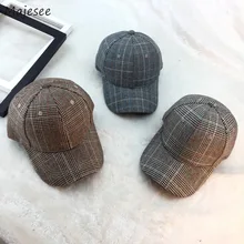 Женские повседневные бейсболки в клетку; трендовые женские кепки в Корейском стиле для отдыха; Универсальные высококачественные повседневные Простые Женские кепки; Новинка