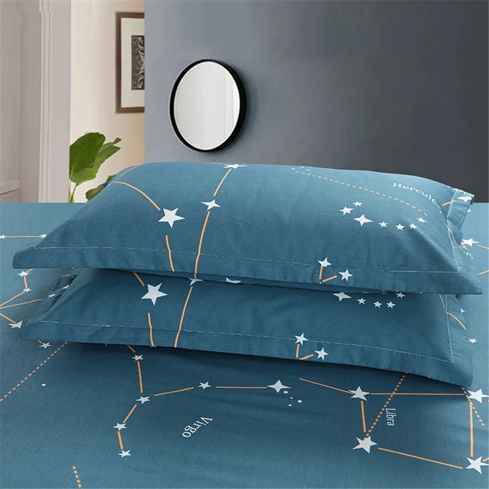 

Hot sell simple Starry Sky stripe plaid Pattern 100% cotton Pillowcase home textile bedding twin queen King size