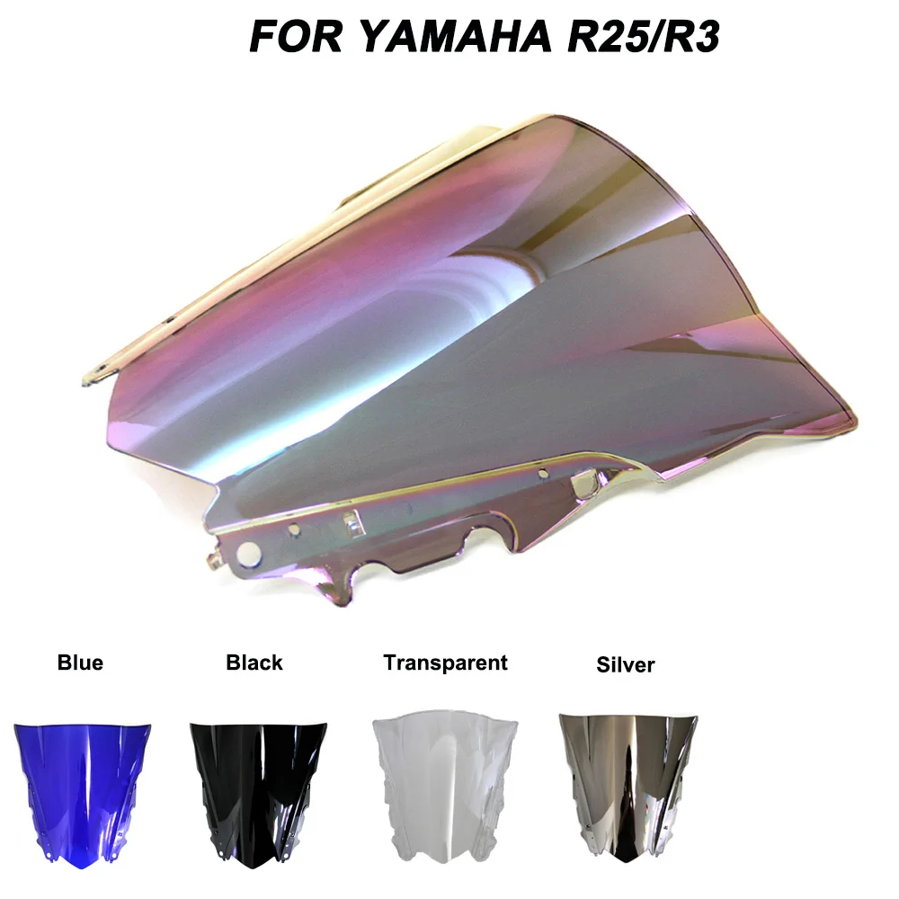 Лобовое стекло для 15-18 Yamaha YZF R25 R3 мотоцикл Double Bubble ветрового стекла Обтекатели 2015 2016 2017 2018