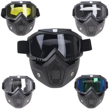 Máscara modular óculos de proteção flexíveis boca filtro anti poeira areia vento para rosto aberto motocicleta meio capacete ou capacetes do vintage
