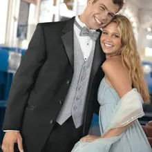 Смокинги для мужчин высокого качества с отворотом три кнопки Серебряный жилет галстук-бабочка платок мужские костюмы модная брендовая одежда