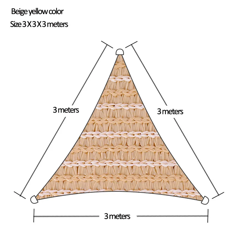 Толстый стабильный трёхсторонний солнцезащитный навес Бежевый Желтый 3X3X3 m или синий 3,6X3,6X3,6 m Кемпинг садовый тент-Парус тенты