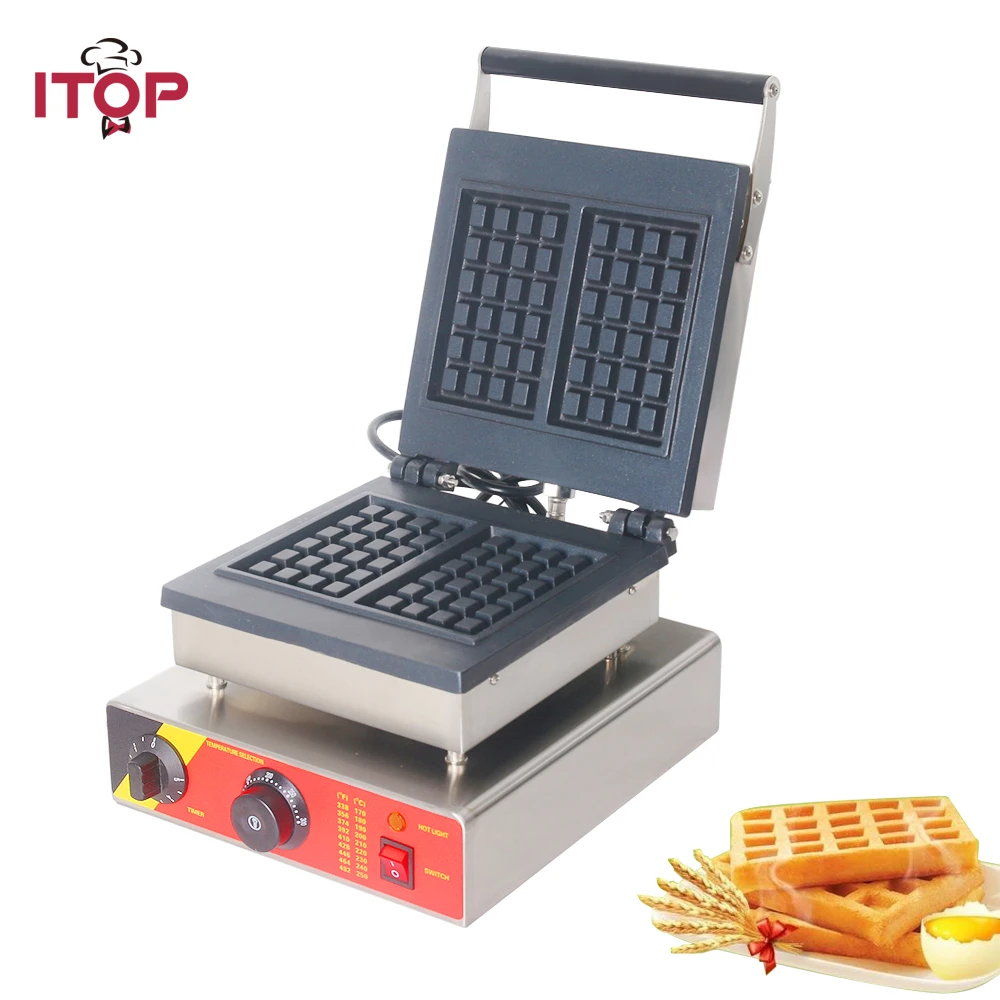 

ITOP 2 square Electric Waffle Maker Bubble Egg Cake Oven Bakeware Timer Thermostat control Cake Baking waffle oven 110V 220V