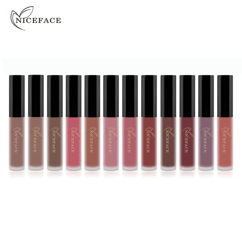 Niceface 12 цветов водостойкий матовый бриллиантовый Гладкий Блеск для губ