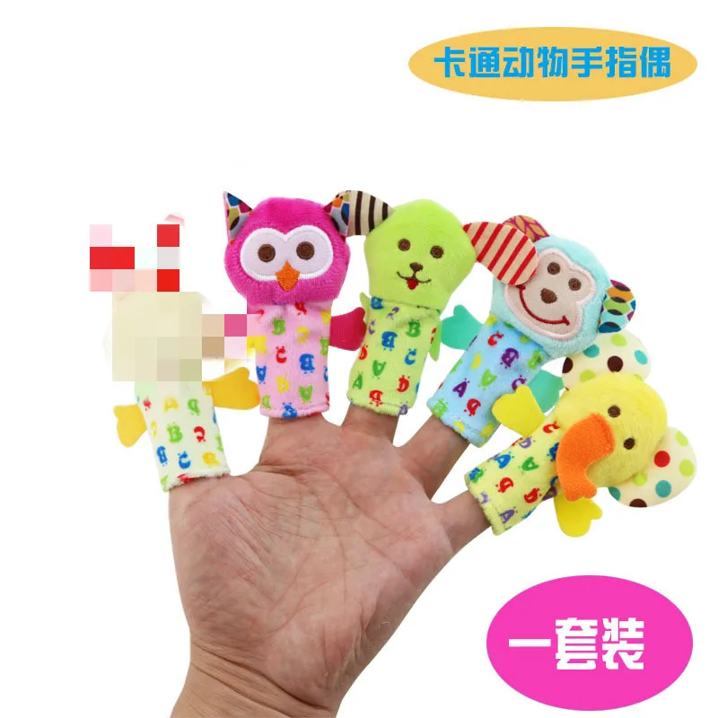 

ZNNL036 Cute Mini Cartoon Funny Animal Series Finger Puppet Plush Toy Father and Child Interactive Story Props Finger Puppet Toy