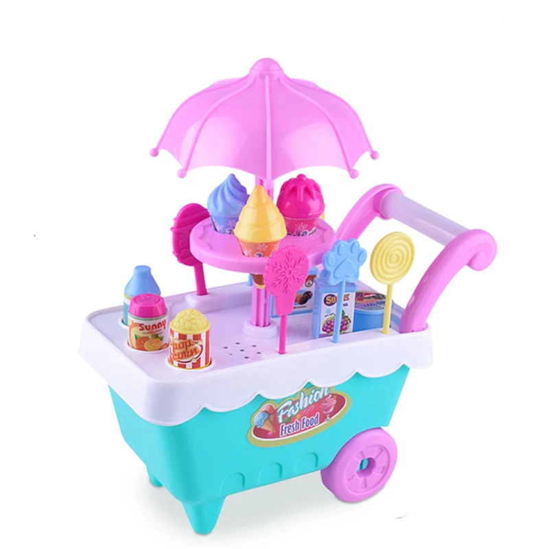 16pcs Kitchen Toys Pretend Play Candy Ice Cream Trolley Early Educational For Girls Baby Games Gifts Brinquedos B65 | Игрушки и хобби
