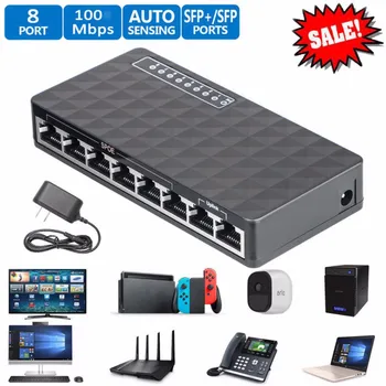 

Smart 8 Ports Switch 10/100Mbps Ethernet Network Switch Lan Hub High Performance Ethernet Smart Switcher Drop Ship