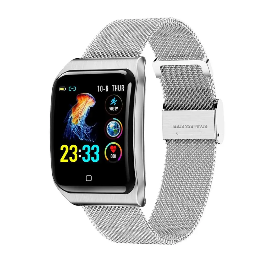 LEMFO цельнометаллические Смарт-часы IP 68 водонепроницаемые пульсометр Мониторинг Артериального Давления T1 умные часы для мужчин для Android IOS - Цвет: silver