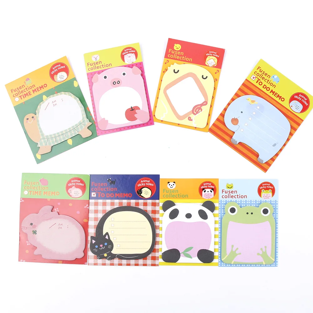 

1 Piece New Korean DIY Kawaii Animal Zoo Sticky Notes Creative Post Notepad Filofax Memo Pads Office School Stationery
