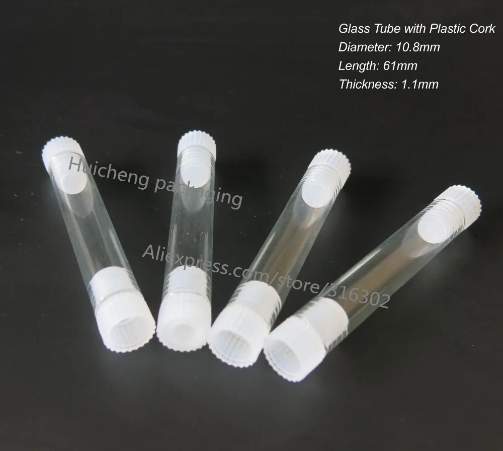 100pcs Empty Sample Glass Tube With PE Cork Small Alcohol Test Tube With Plug Mini Glass Tube