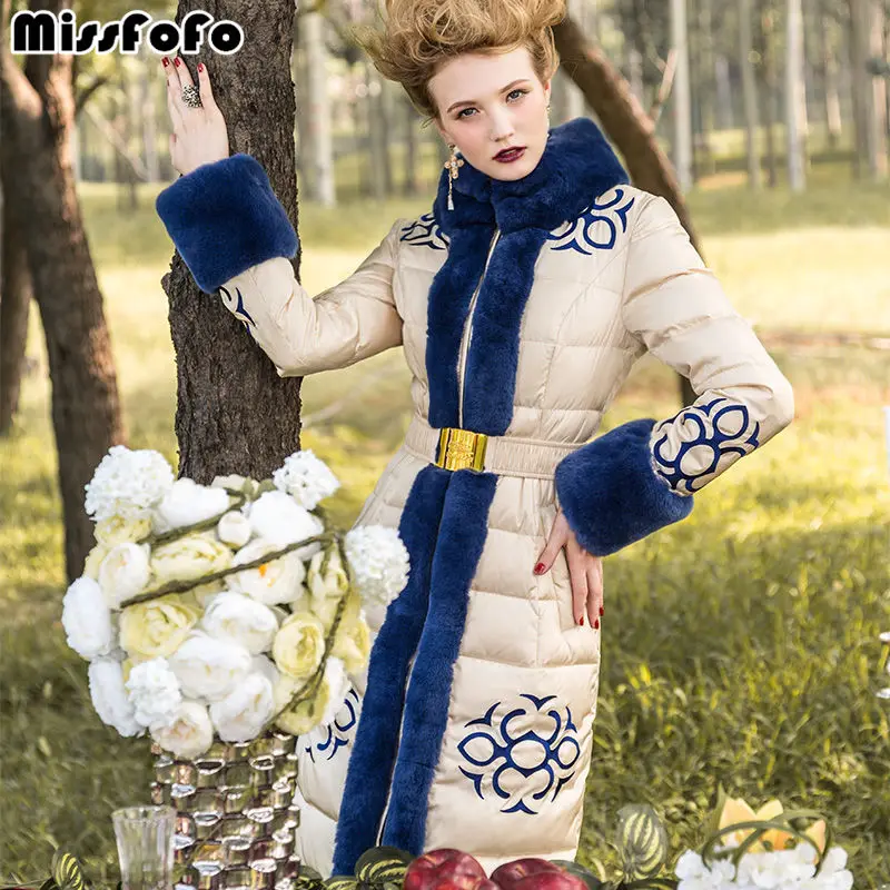 MissFoFo женское Брендовое пуховое пальто RoyalCat куртки Роскошный натуральный мех