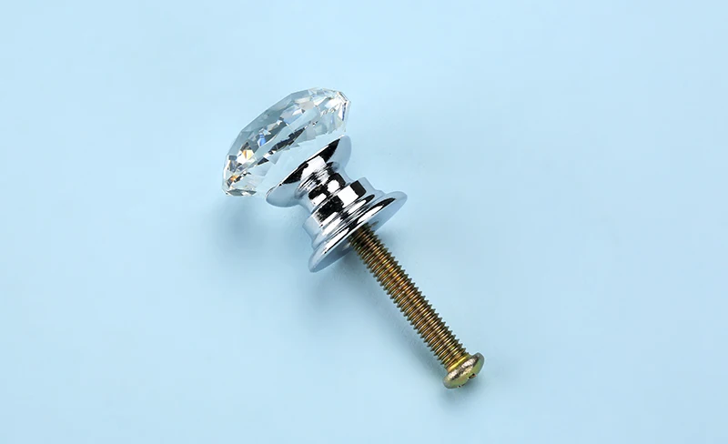 Diamond Shape Crystal Glass Cabinet Knobs and Handles  (8)